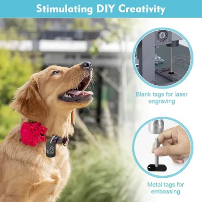 IntiMeg Médailles d'identification pour chiens et chats 30PCS