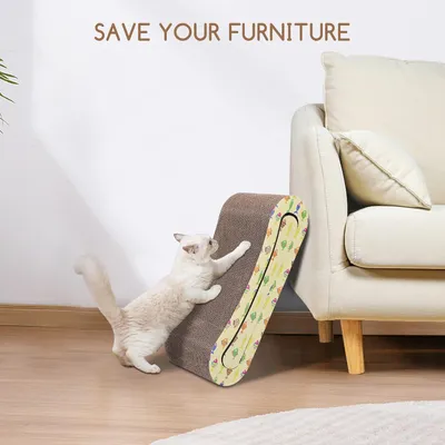 Planche à gratter 2 en 1 pour chat avec herbe à chat