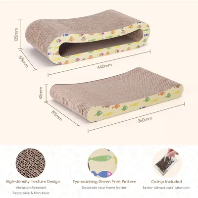 Planche à gratter 2 en 1 pour chat avec herbe à chat