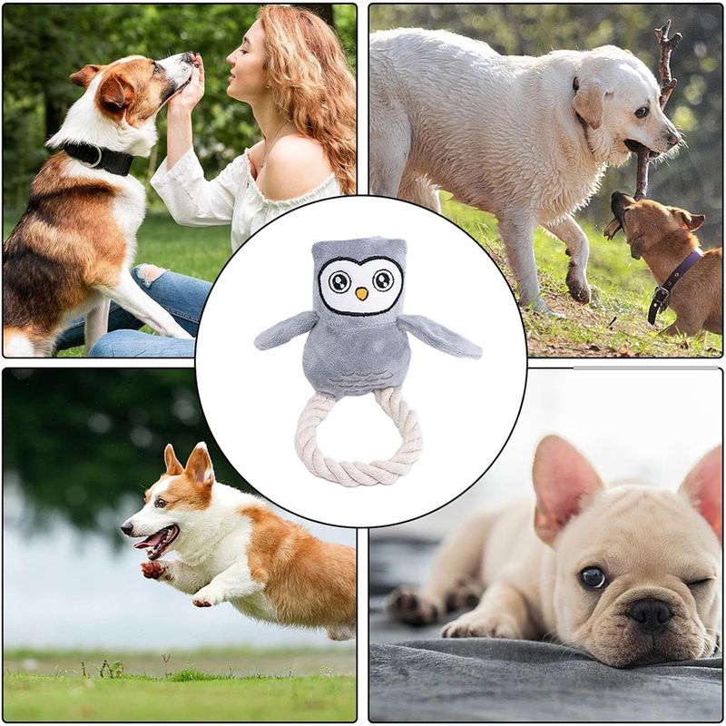 IntiMeg Jouet en peluche hibou pour chien