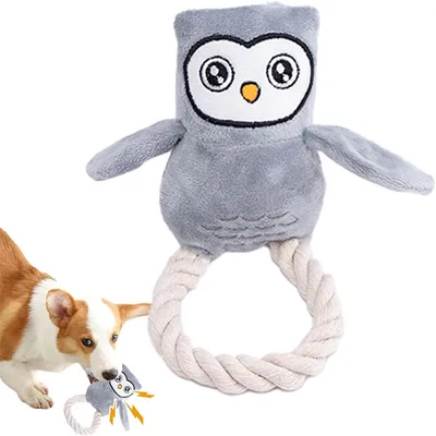 IntiMeg Jouet en peluche hibou pour chien