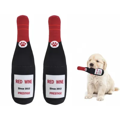 Pet Planet Chiens Vin Rouge Deux Jouets à Couinement