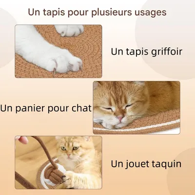 Pet Planet Chats Tapis de Griffe en Corde de Coton Naturelle Griffeuse