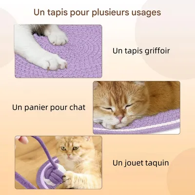 Pet Planet Chats Tapis de Griffe en Corde de Coton Naturelle Griffeuse