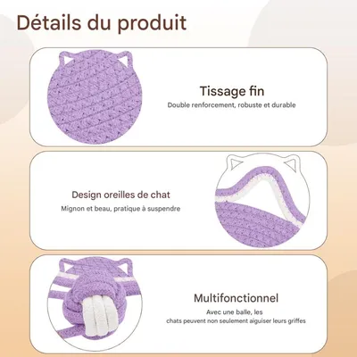 Pet Planet Chats Tapis de Griffe en Corde de Coton Naturelle Griffeuse