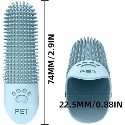 Pet Planet Chiens Kit De Trois Brosse A Dents En Silicone Pour Animaux