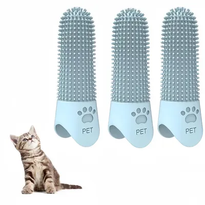 Pet Planet Chiens Kit De Trois Brosse A Dents En Silicone Pour Animaux
