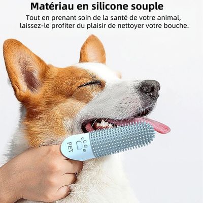 Pet Planet Chiens Kit De Trois Brosse A Dents En Silicone Pour Animaux