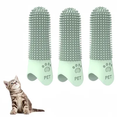Pet Planet Chiens Kit De Trois Brosse A Dents En Silicone Pour Animaux