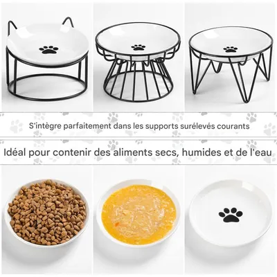 Pet Planet Chats Bol de Nourriture en Céramique Lot de 3