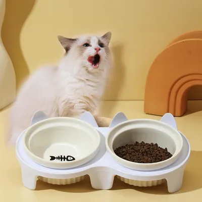 Petopia Double bol en céramique pour chat, pour la protection de la colonne