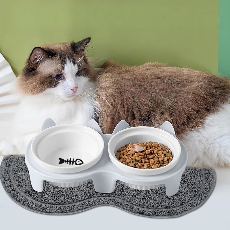 Petopia Double bol en céramique pour chat, pour la protection de la colonne