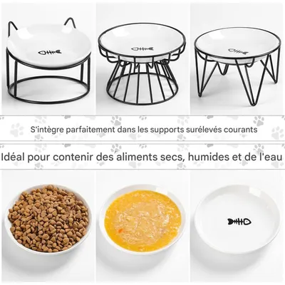 Pet Planet Chats Bol de Nourriture en Céramique Lot de 3