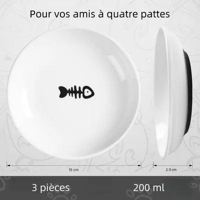 Pet Planet Chats Bol de Nourriture en Céramique Lot de 3