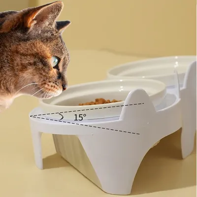 Petopia Double bol en céramique pour chat, pour la protection de la colonne