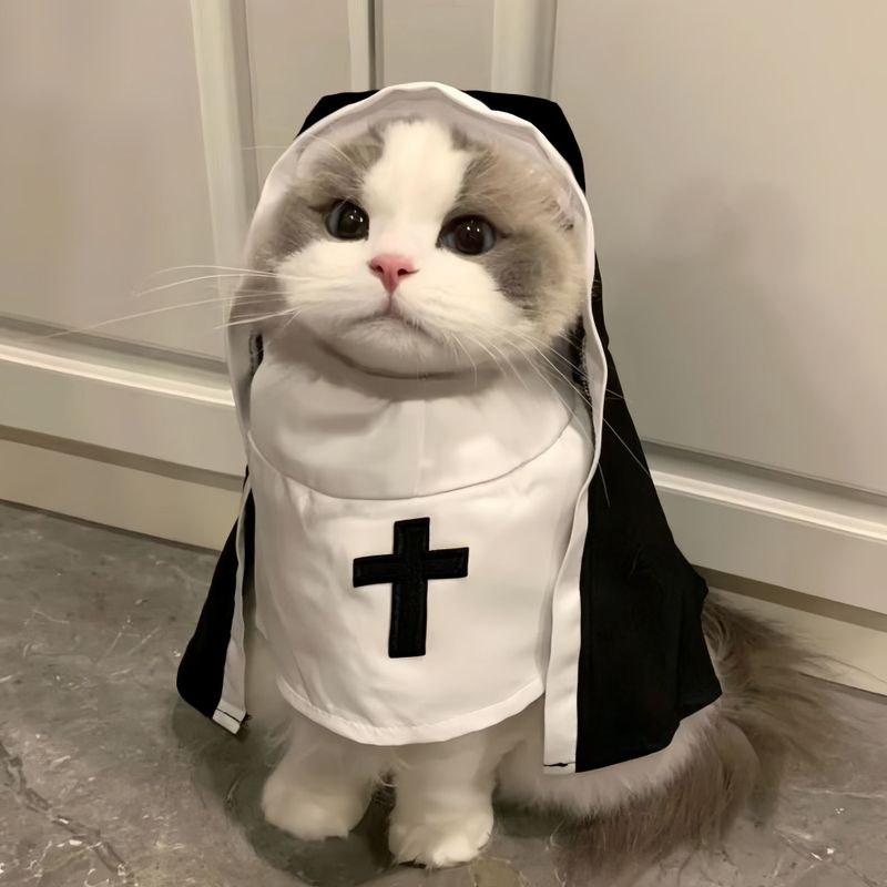 FurryFusion Costume de cosplay Nun Kitten