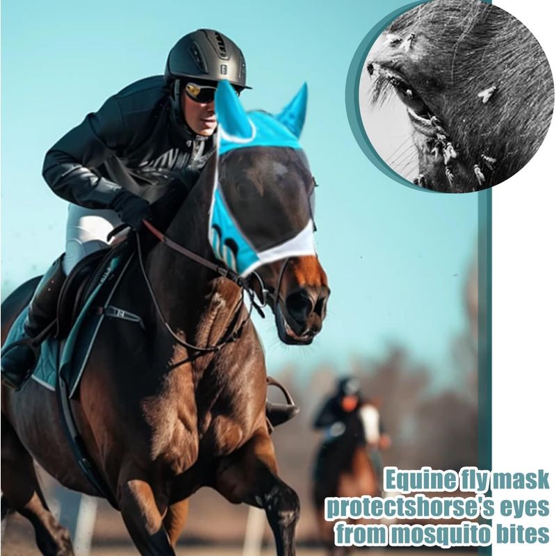 Petopia Masque Anti Mouches pour Cheval