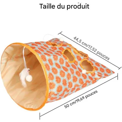 Pet Planet Chats Tunnels Pliables avec Sacs à Rideaux Jouets