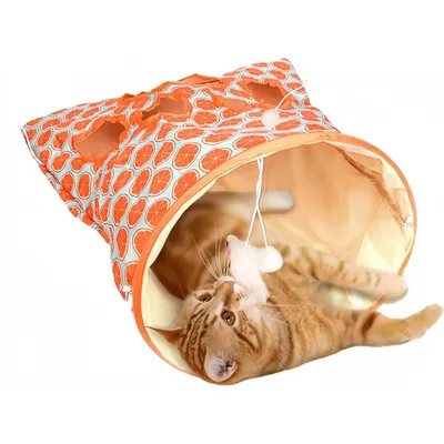 Pet Planet Chats Tunnels Pliables avec Sacs à Rideaux Jouets