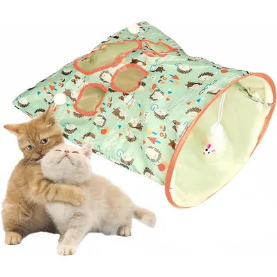 Pet Planet Chats Tunnels Pliables avec Sacs à Rideaux Jouets