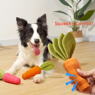 UAMLY Jouets couineurs pour chiens (carotte)