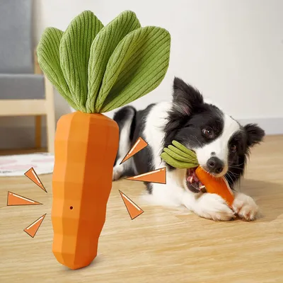 UAMLY Jouets couineurs pour chiens (carotte)