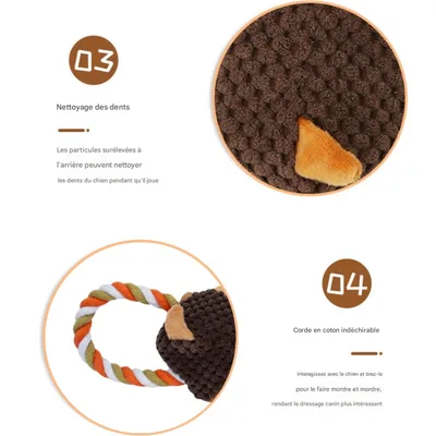 FurryFusion Jouet pour chien en peluche en corde de coton