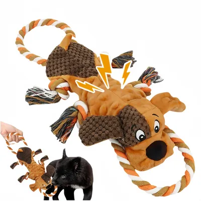 FurryFusion Jouet pour chien en peluche en corde de coton