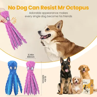 UAMLY Jouets couineurs pour chiens - Pieuvre