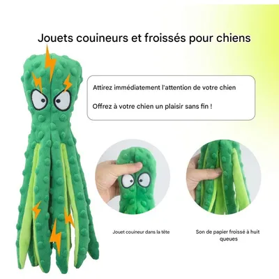 Pet Planet Chiens Jouets Poulpe en Peluche Résident