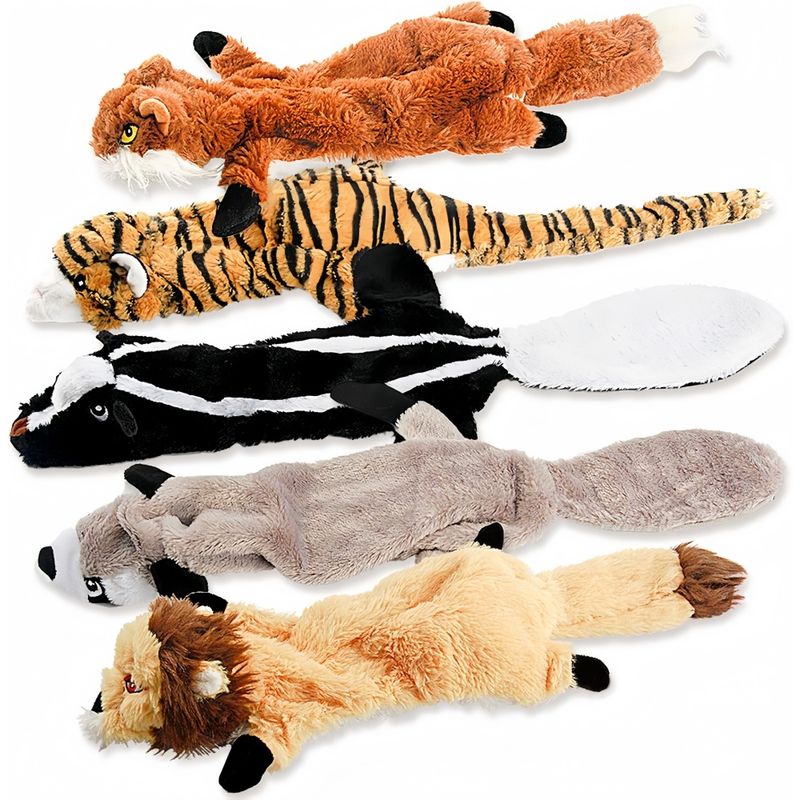 Pet Planet Chiens Cinq - Pack Jouets en Peluche à Couinement