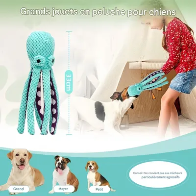 Pet Planet Chiens Jouets Poulpe en Peluche Indéfectible