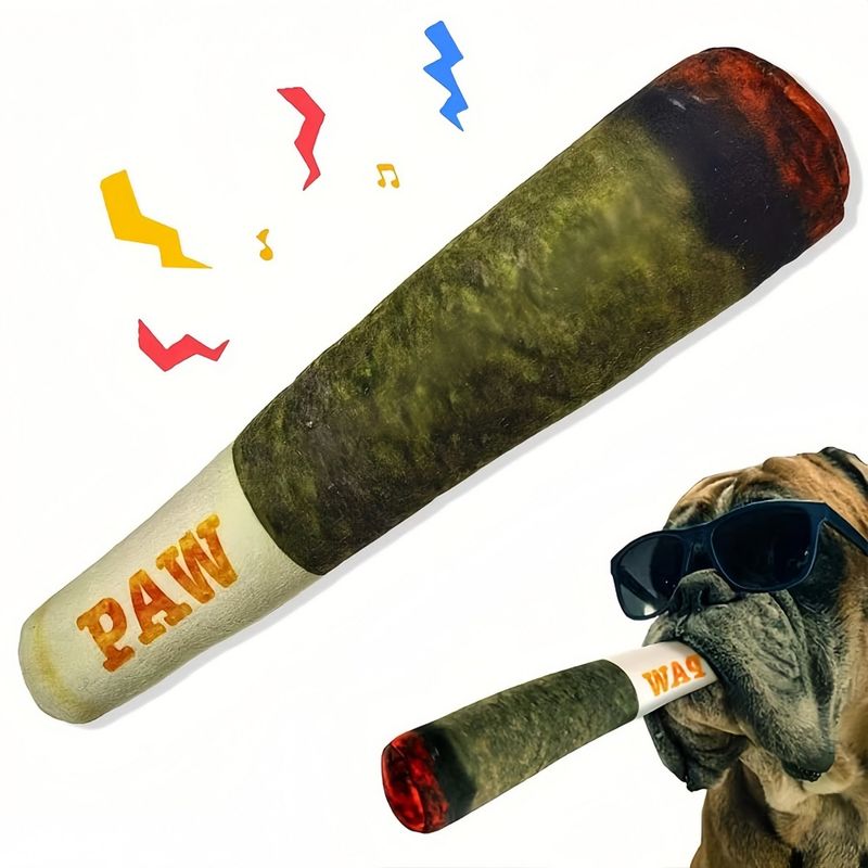 FurryFusion Jouet en peluche pour chien en forme de cigare