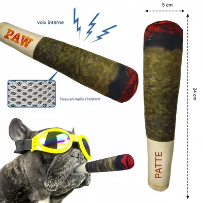 FurryFusion Jouet en peluche pour chien en forme de cigare