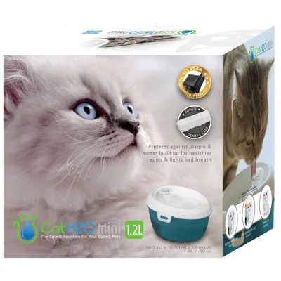 H2O - Fontaine chat CatH2O Mini - Bleu Vert 1.2L - Prise 220 V