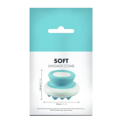 MPETS - Peigne massage SOFT - Dents grosses - 8x5,4 cm - Bleu