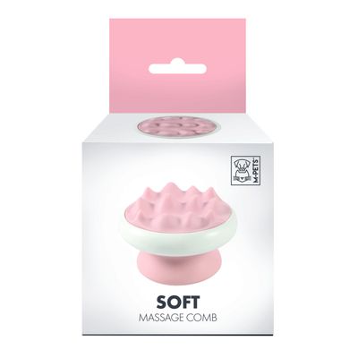 MPETS - Peigne massage SOFT - Dents grosses - 8x5,4 cm - Rose