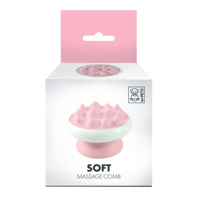 MPETS - Peigne massage SOFT - Dents grosses - 8x5,4 cm - Rose