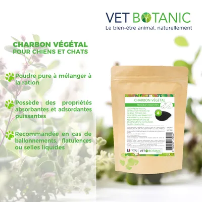 CHARBON VEGETAL - Troubles digestifs chiens et chats