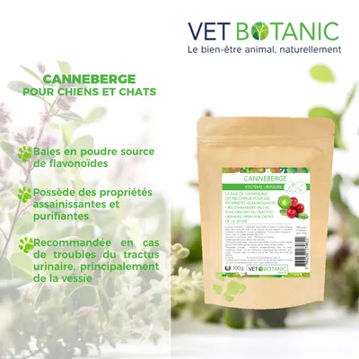 CANNEBERGE Baies en poudre - Système urinaire chiens et chats
