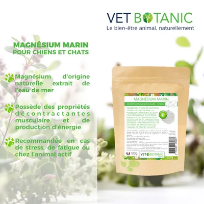 MAGNESIUM MARIN - Décontraction musculaire et stress chien et chat