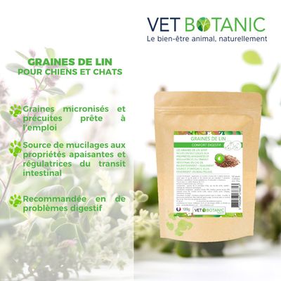 GRAINES DE LIN PRETES A L'EMPLOI - Confort digestif du chien et du chat