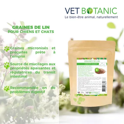 GRAINES DE LIN PRETES A L'EMPLOI - Confort digestif du chien et du chat