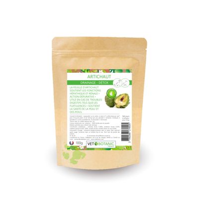 ARTICHAUT Plante pure en poudre - Drainage detox chiens et chats