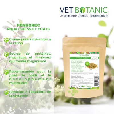 FENUGREC Graine pure - Fatigue et glycémie chiens et chats