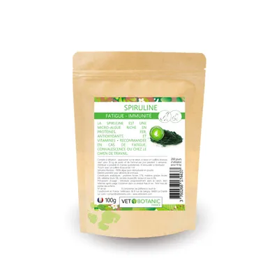 SPIRULINE - Algue pure en poudre - Fortifiant & revitalisant chien et chat
