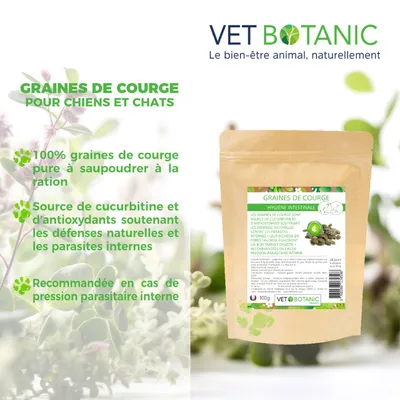 GRAINES DE COURGE pures - Hygiène intestinale chiens et chats