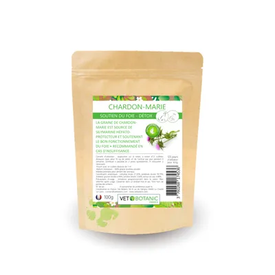 CHARDON-MARIE Graine pure en poudre - Soutien du foie, détox chien et chat CHARDON-MARIE Graine pure en poudre - Soutien du foie, détox chien et chat