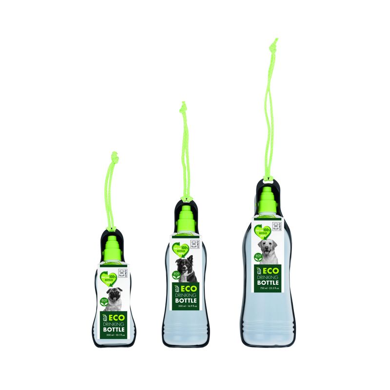 MPETS Gourde Pliable ECO - S - 300 ml - Noir & Vert