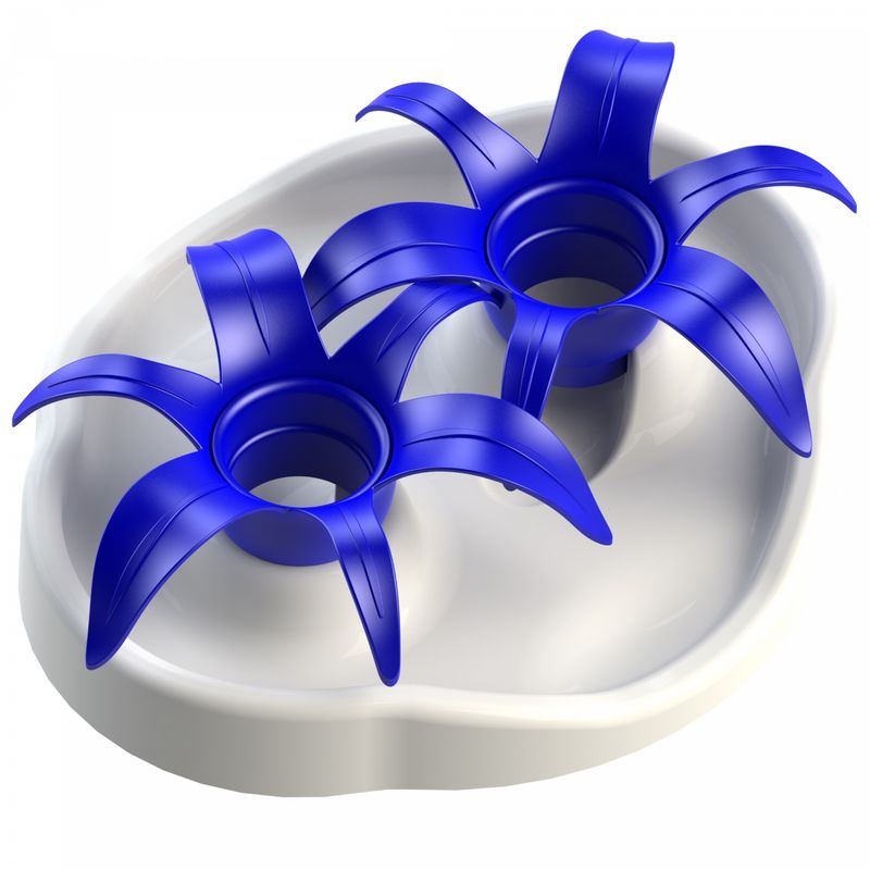 AIKIOU-TINKAT INTERACTIVE BOWLS FLOWER BLANC/BLEU